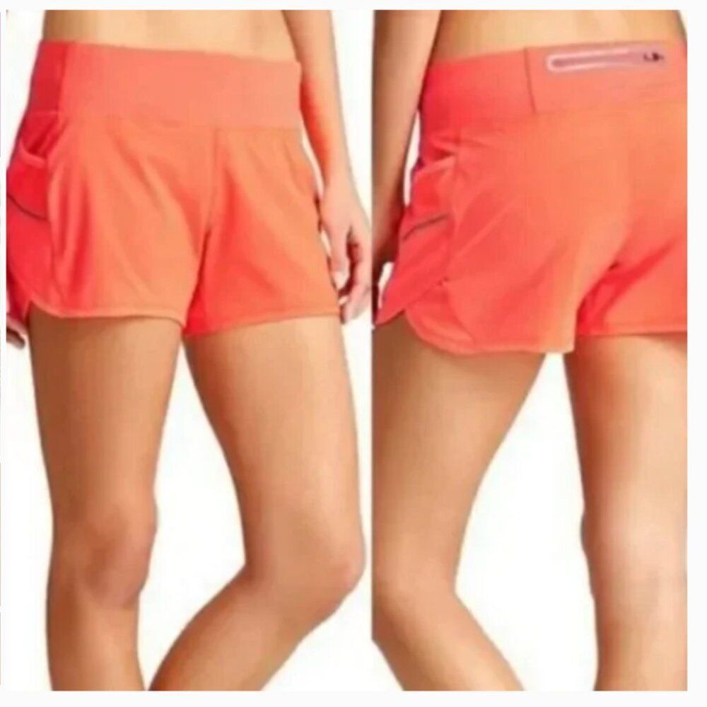 ATHLETA Ready Set Shorts Neon Orange Size Large